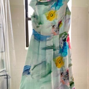 Carmen Carmen Marc Valvo floral satin dress